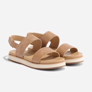 NIB Nisolo Go-To Flatform Sandal in Almond